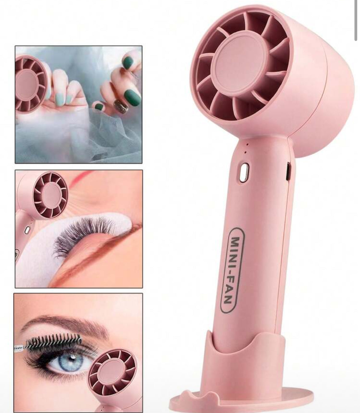 Ventilador rosa extensión de pestañas